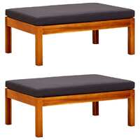 Garden Footrests 2 pcs Solid Acacia Wood