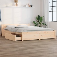  Bed Frame without Mattress with Drawers 135x190 cm