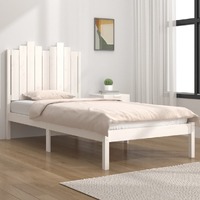  Bed Frame without Mattress White Solid Wood 90x190 cm