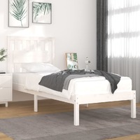  Bed Frame without Mattress White Solid Wood 90x190 cm