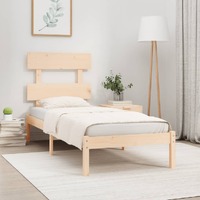  Bed Frame without Mattress 90x190 cm Solid Wood