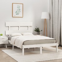  Bed Frame without Mattress White 150x200 cm Solid Wood