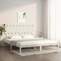  Bed Frame without Mattress White 183x203 cm King Solid Wood