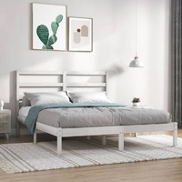  Bed Frame without Mattress White 150x200 cm Solid Wood