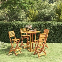  5 Piece Outdoor Bar Set Solid Wood Acacia