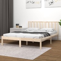  Bed Frame without Mattress Solid Wood Pine 135x190 cm