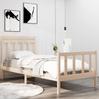  Bed Frame without Mattress 90x190 cm Solid Wood