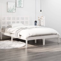  Bed Frame without Mattress White 135x190 cm Solid Wood