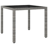  Garden Table Grey 90x90x75 cm Poly Rattan