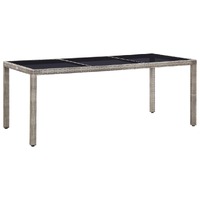  Garden Table Grey 190x90x75 cm Poly Rattan