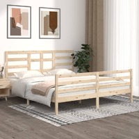  Bed Frame without Mattress Solid Wood 183x203 cm King