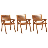  Garden Chairs 3 pcs Solid Acacia Wood