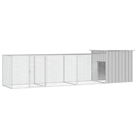  Chicken Cage Grey 400x91x100 cm Galvanised Steel