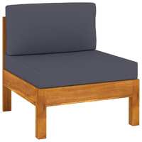  Middle Sofa with Dark Grey Cushions Solid Acacia Wood