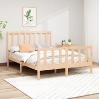  Bed Frame without Mattress 150x200 cm Solid Wood Pine