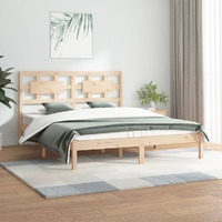  Bed Frame without Mattress 183x203 cm King Solid Wood Pine