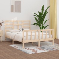  Bed Frame without Mattress 150x200 cm Solid Wood