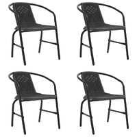  Garden Chairs 4 pcs Plastic Rattan and Steel 110 kg