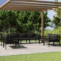 7 Piece Garden Lounge Set with Cushions Aluminium Anthracite
