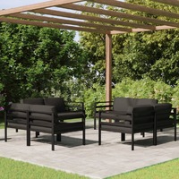  8 Piece Garden Lounge Set with Cushions Aluminium Anthracite