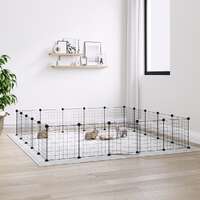  20-Panel Pet Cage with Door Black 35x35 cm Steel