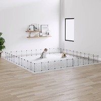  44-Panel Pet Cage with Door Black 35x35 cm Steel