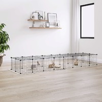  36-Panel Pet Cage with Door Black 35x35 cm Steel