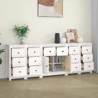  Sideboard White 230x35x80 cm Solid Wood Pine