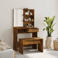  Dressing Table Set Smoked Oak 74.5x40x141 cm