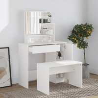 Dressing Table Set White 86.5x35x136 cm
