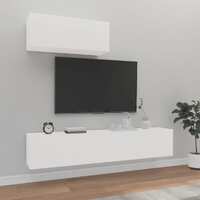  3 Piece TV Cabinet Set White Engineered Wood
