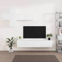 vidaXL 7 Piece TV Cabinet Set White Engineered Wood