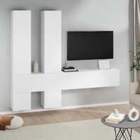  Wall-mounted TV Cabinet White Engineered Wood