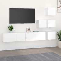  Wall-mounted TV Cabinet White Engineered Wood