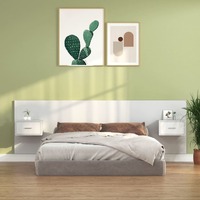  Bed Headboard with Cabinets White 160 cm Engineered Wood