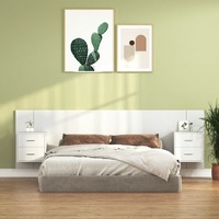  Bed Headboard with Cabinets White 160 cm Engineered Wood