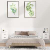  Bed Headboard with Cabinets White 200 cm Engineered Wood