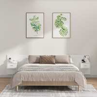  Bed Headboard with Cabinets White 240 cm Engineered Wood