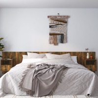  Bed Headboard with Cabinets Smoked Oak 240 cm Engineered Wood