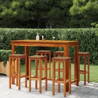  Bar Stools 6 pcs Solid Wood Acacia