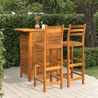  3 Piece Garden Bar Set Solid Wood Acacia