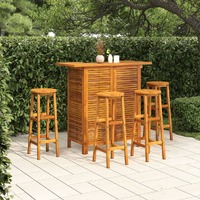  5 Piece Garden Bar Set Solid Wood Acacia