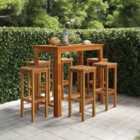  7 Piece Garden Bar Set Solid Wood Acacia