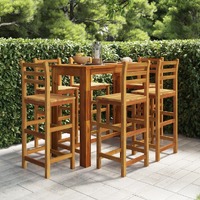  7 Piece Garden Bar Set Solid Wood Acacia