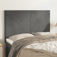 Headboards 4 pcs Dark Grey 72x5x78/88 cm Velvet
