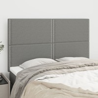  Headboards 4 pcs Dark Grey 72x5x78/88 cm Fabric