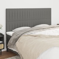  Headboards 4 pcs Dark Grey 80x5x78/88 cm Fabric
