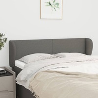  Headboard with Ears Dark Grey 147 cm Fabric