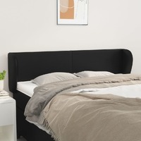  Headboard with Ears Black 147x23x78/88 cm Faux Leather