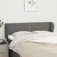  Headboard with Ears Dark Grey 147x23x78/88 cm Fabric